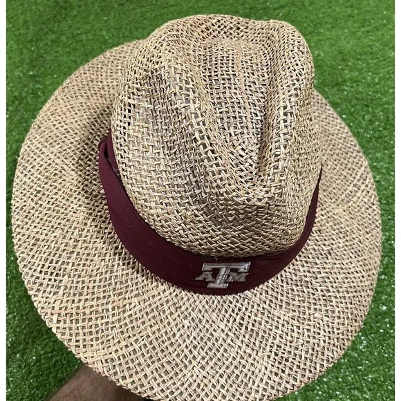 Texas A&M Adidas Hat S/M Aggie Football Straw Hat Sun Hat Never Worn Gambler Hat - Picture 3 of 9